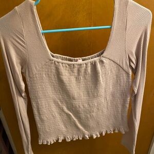 Ribbed Long Sleeve with Ruffle Hem